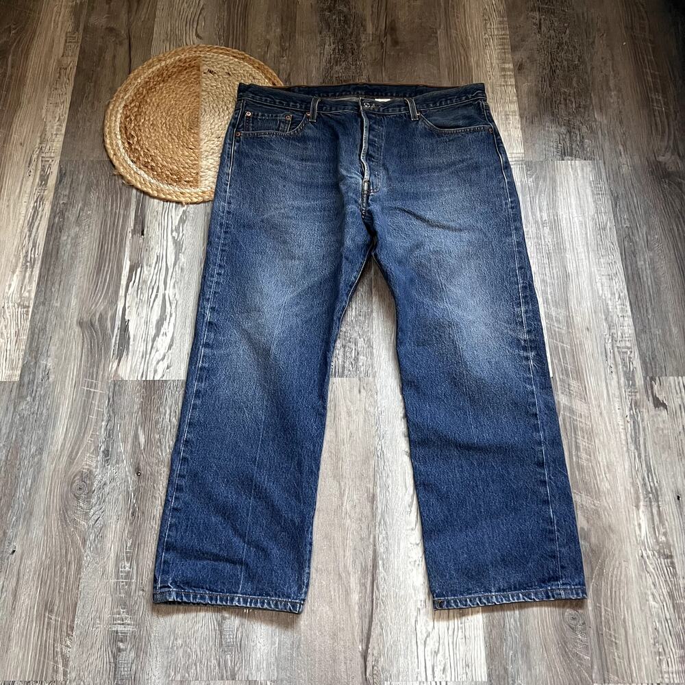 LEVI'S 501 Vtg Mens Jeans 42x30 Blue Denim Original Fit Button Fly USA